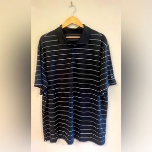 Like New - Men’s XXL Nike Golf black & white striped polo shirt